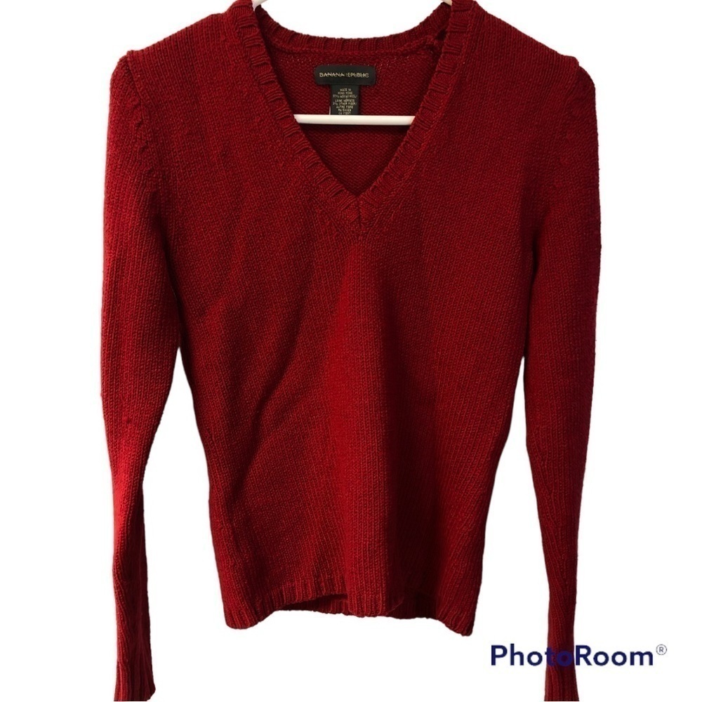 Banana Republic Red Merino Wool Sweater